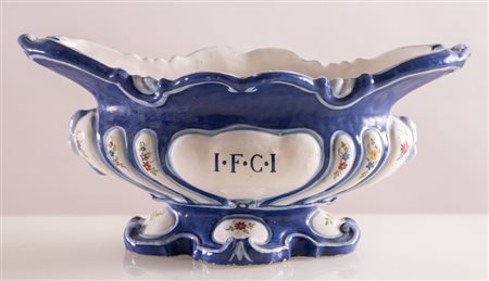 MELANDRI E FOCACCIA (Faenza 1922 - 1931) Giardiniera in ceramica policroma...