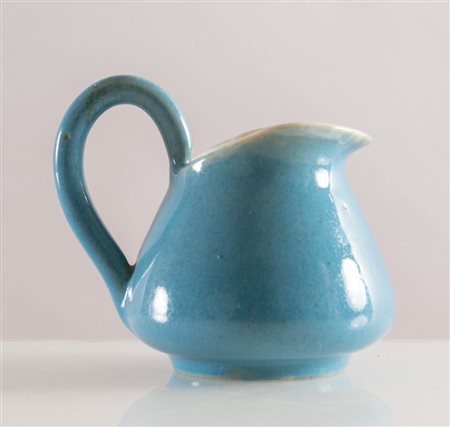 MELANDRI E FOCACCIA (Faenza 1922 - 1931) Piccola brocca in ceramica policroma...