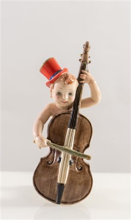 MANIFATTURA LENCI, Torino, Italia, 1960 ca. "Fanciullo con violoncello". 