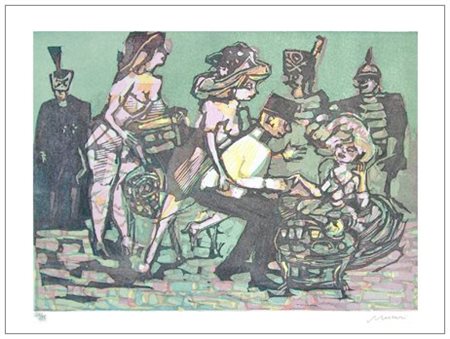 MINO MACCARI Siena 1898 – Roma 1989 Senza titolo Litografia a colori...