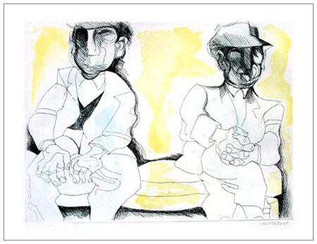 DOMENICO CANTATORE Ruvo di Puglia 1906 – Parigi 1998 Uomini del sud n°1 1972...