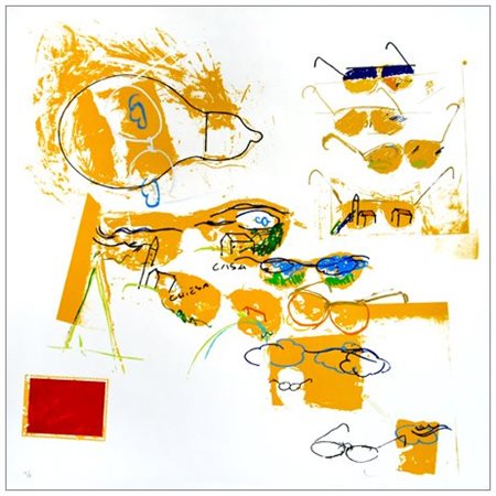 MARIO SCHIFANO Homs 1934 – Roma 1998 Senza titolo Serigrafia a colori es.u/z....