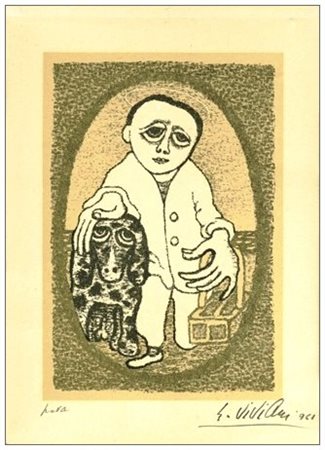 GIUSEPPE VIVIANI Agnano Pisano 1898 – Pisa 1965 San Rocco 1961 Litografia a 3...