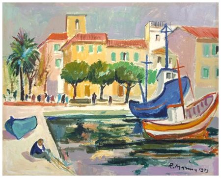 RODOLFO MARMA Firenze 1923 – 1998 Darsena, Viareggio 1973 Olio su tela 40 x...
