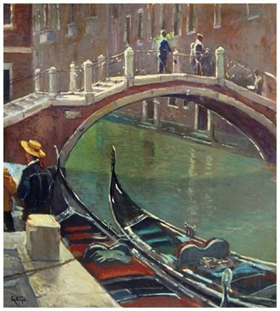 GIACOMO VACCARO Sassetta 1935 Venezia Olio su tavola 50 x 44,2. Firma in b. a...
