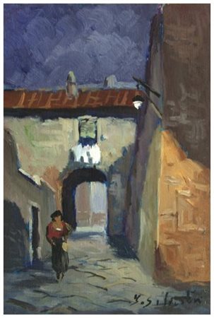 DOMENICO SELOSKI Napoli 1924 – Livorno 1981 Senza titolo Olio su tavola 15 x...