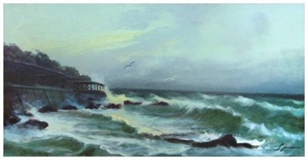 GIOVANNI FREDUCCI Livorno 1919 – 1979 Senza titolo Olio su tela 39,5 x 79,5....