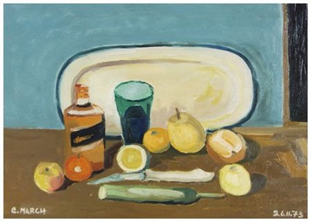 GIOVANNI MARCH Tunisi 1894 – Livorno 1974 Senza titolo 1973 Olio su tela 50 x...