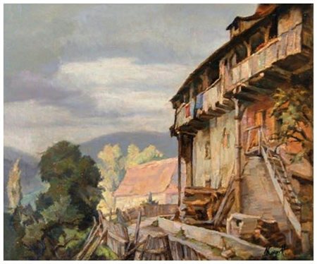 IVAN KARPOFF Novocerkassk 1898 – Milano 1970 Senza titolo Olio su faesite 57...