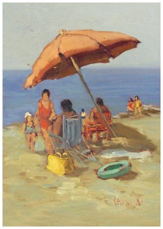 WALTER CECCHI Firenze 1928 Senza titolo Olio su tavola 29 x 20,3. Firma in b....