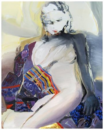 CINZIO VENEZIANI Chioggia 1940 La posa Olio su tela 100 x 80. Firma in b. a...