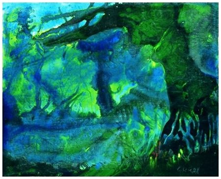 ROBERT CARROLL Painesville (Stati Uniti) 1934 Old tree Olio su tavola 20 x...