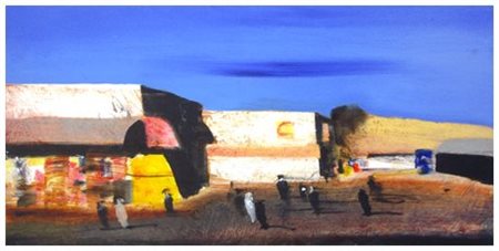 SALVATORE MAGAZZINI Pistoia 1955 Sharm el Sheik Olio su tavola 25 x 50. Firma...