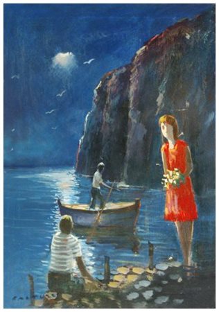 ELIANO FANTUZZI Modena 1909 – Verona 1987 Senza titolo Olio su tela 70 x 50....