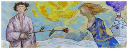 GIAMPAOLO TALANI San Vincenzo 1955 Una lunga rosa 2013 T.m. su cartone 25,5 x...