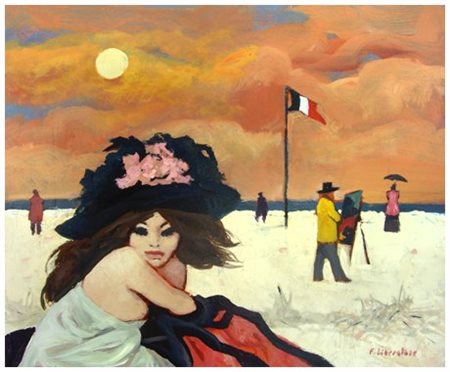 FAUSTO MARIA LIBERATORE Lucca 1922 – Lido di Camaiore 2004 Md. Bovary Olio su...