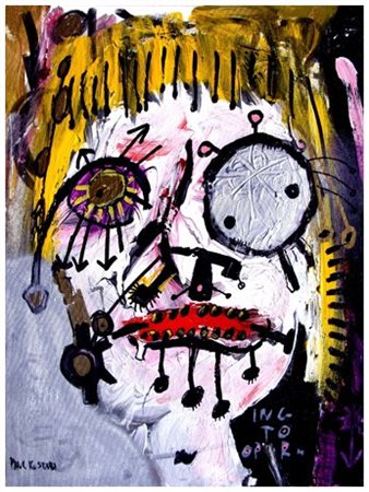 PAUL KOSTABI Whittier 1962 Purple vision 2009 Olio e t.m. su tela 61 x 45,7....