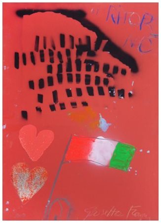 GIOSETTA FIORONI Roma 1932 Il ritorno 2007 Olio e t.m. su carta intelata 70 x...