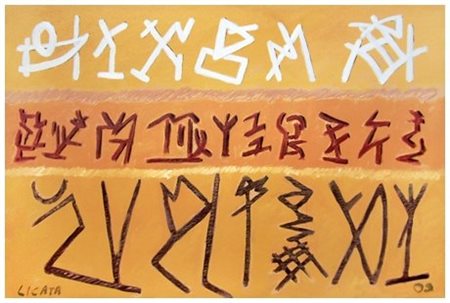 RICCARDO LICATA Torino 1929 Senza titolo 2009 Olio su tela 70 x 100. Firma in...