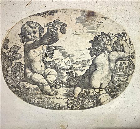 Pietro Testa (Italian 1612-1650)  - Due putti baccanti