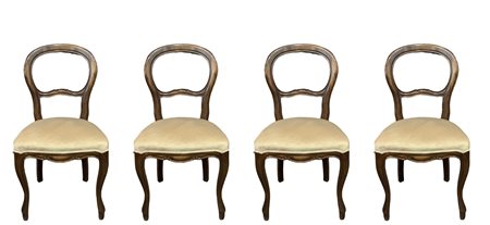N. 4 sedie in legno di noce, 20° secolo