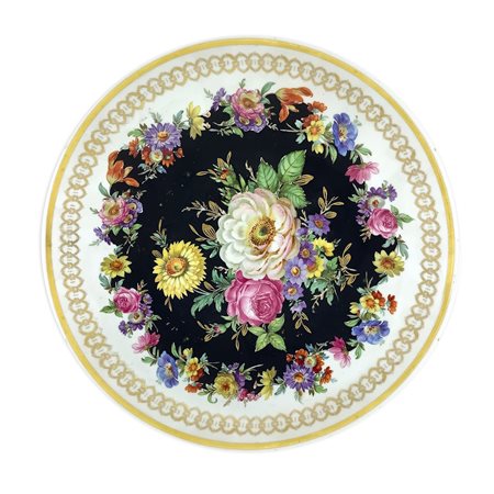 Limoges - Piatto decorato a motivi floreali, 20° secolo