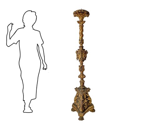 Candeliere in legno dorato , Primi 19° secolo