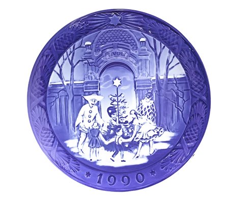 Royal Copenhagen Denmark - Piatto di Natale 1990 ''Christmas at Tivoli''