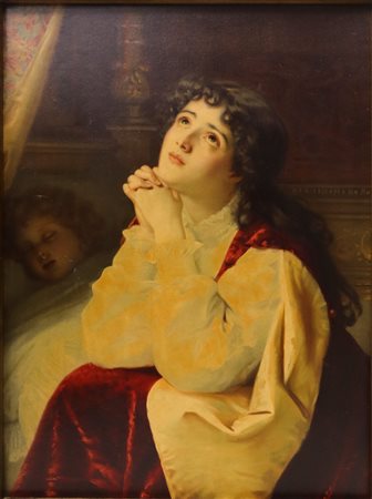 Maternità, Italian painter of the Fine 19° secolo.