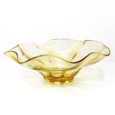 Centrotavola in vetro ambrato