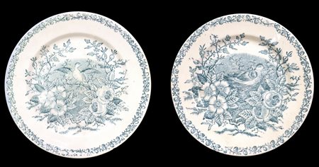 Coppia di piatti , decoro "Mattino", marco Richard