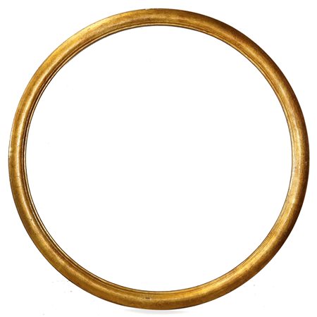 Cornice rotonda in legno dorato