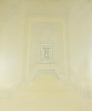 Marco Tiani VARCARE LA SOGLIA olio su tela, cm 150x150 sul retro: firma,...