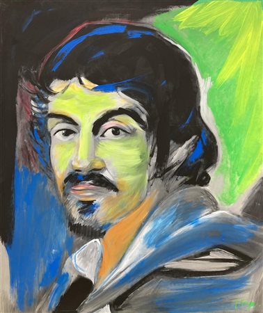 Alfonso Mangone CARAVAGGIO tecnica mista su tela, cm 100x80 firma sul retro:...