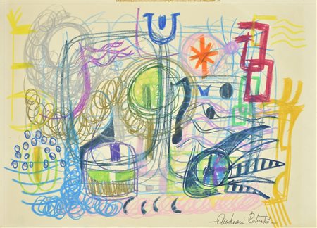 Roberto Andreani SENZA TITOLO pastello grasso su carta, cm 30x41 firma