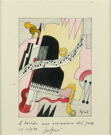 Francesco Sgroi POESIA ESOTERICA, 1997 tecnica mista su cartoncino, cm...