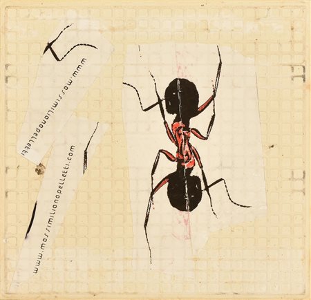 Massimiliano Pelletti COMPOSIZIONE collage su ceramica, cm 20x20