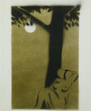 Gastone Cecconello COMPOSIZIONE, 1998 aerografia su cartoncino, cm 22x16,5...