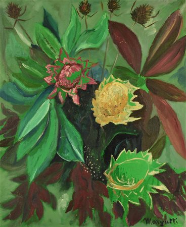 a firma Margutti VEGETAZIONE olio su tela, 60x50 firma L'opera presenta un...