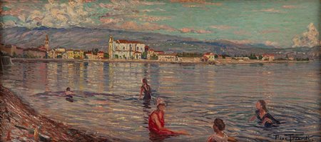 Piero Focardi Settignano (FI) 1889 - Cannes (Francia) 1945  Bagnanti a Maderno, lago di Garda
