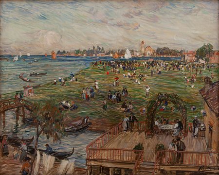 Ferruccio Scattola Venezia 1873 - Roma 1950 Festa in Laguna