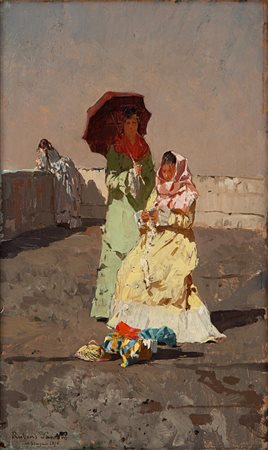 Rubens Santoro Mongrassano, Cosenza 1859 - Napoli 1942 Sulla terrazza