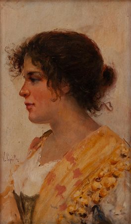 Vincenzo Caprile Napoli 1856 - 1936 Profilo di fanciulla