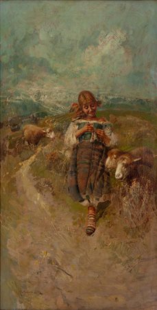 Tito Pellicciotti Barisciano (AQ) 1871 - 1950 Pastorella Abruzzese