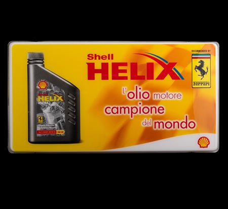Insegna luminosa Shell Helix - raccomandato da Ferrari.