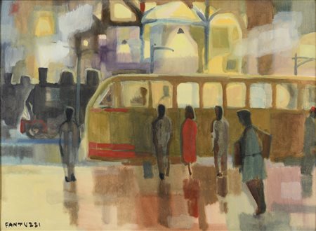 DIPINTO STAZIONE DI ELIANO FANTUZZI, 1955