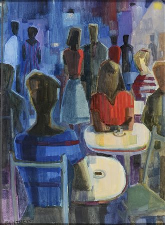 DIPINTO BAR DI ELIANO FANTUZZI, 1954