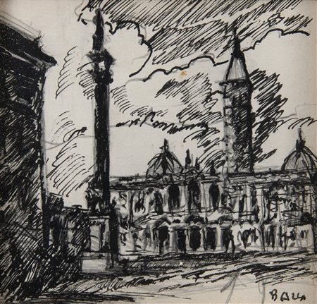 TRE CHINE VEDUTE DI ROMA DI GIACOMO BALLA, METÀ ANNI '50