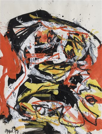 DIPINTO SU CARTA DI KAREL APPEL, 1958