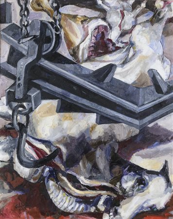 DIPINTO MATTATOIO DI ENNIO CALABRIA, 1959